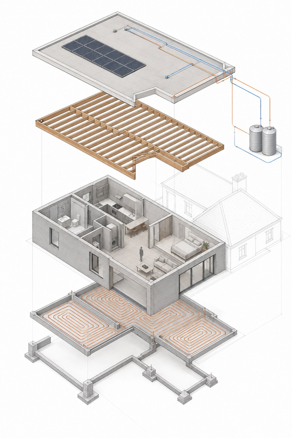 Coupe axonométrique d'un projet — Atelier Casa Paris